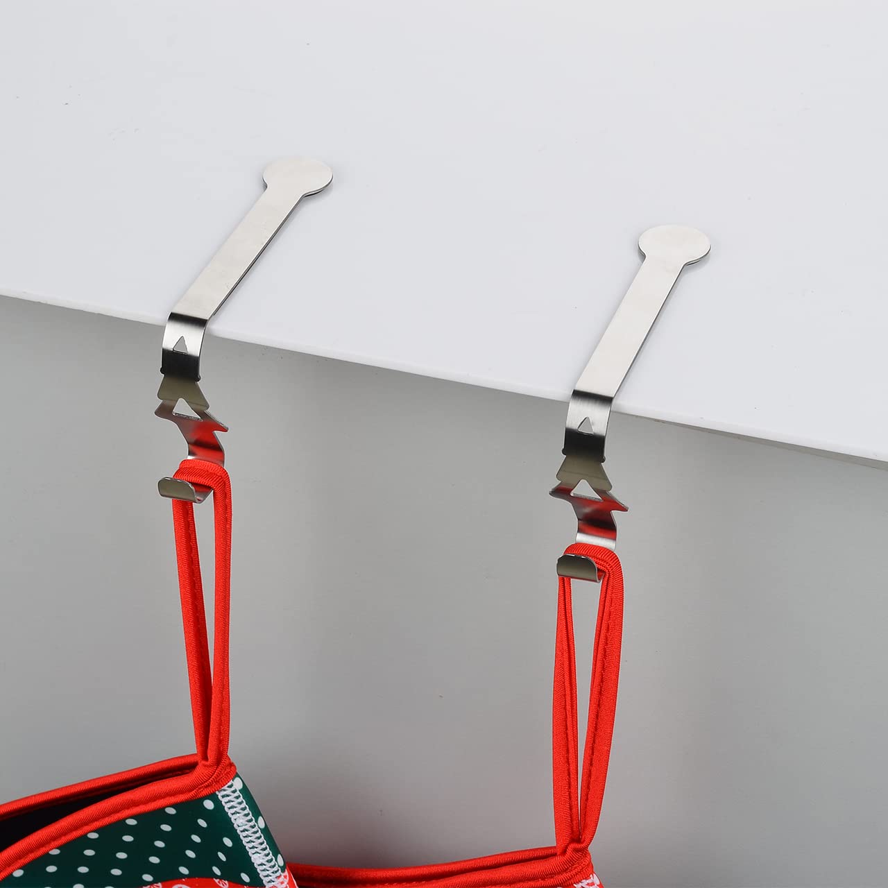 CM Cosmos Pack of 4 Metal Christmas Stocking Hanger Hook Fireplace Mantel Stockings Hangers Mantelpiece Xmas Stocking Clips for Christmas Tree Fireplace