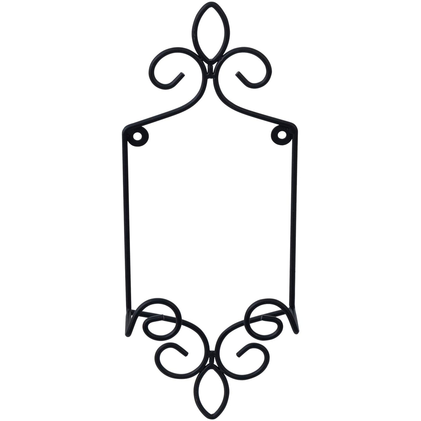 MyGift Wall Plate Hanger Holds Single 5.5 to 8 Inch Plates, Vertical Plate Holders, Decorative Metal Wire Platter Rack, Scrollwork Hanging Display Easel for Wall