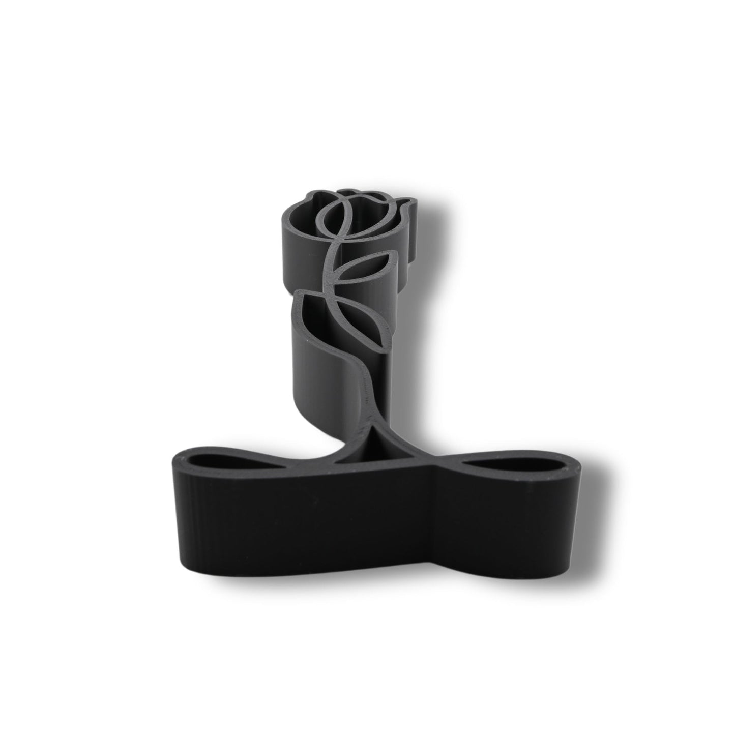 Nexus Box Rose Sculpture – Minimalist Decorative Figurine for Home, Shelf, and Gift Use | Freestanding Collectible Accent for All Occasions (Rose Bud Matte Black)