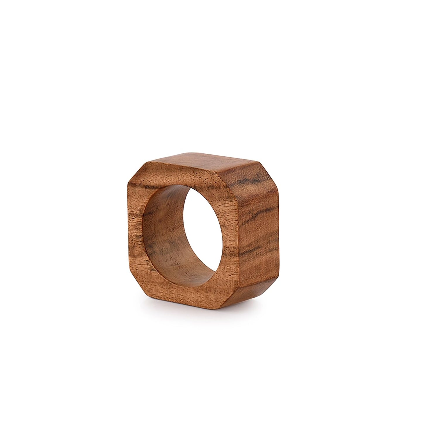 BHAVATU Napkin Ring Acacia Wood Napkin Rings Classic Everyday Use Thanksgiving, Christmas Napkin Rings Buckles,Festive Party Gift Farmhouse for Table Decorations (Set of 12, Brown)