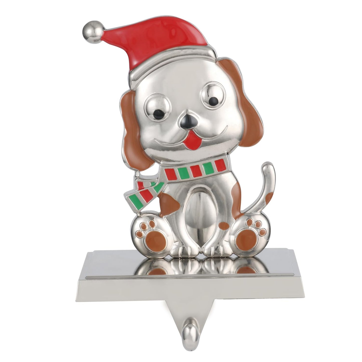 Kosmeey 1 Pcs Christmas Stocking Holder for Mantel-Christmas Dog Stocking Hanger for Mantle, Alloy Metal Christmas Stocking Holder for Fireplace Mantle, Heavy Stocking Hooks for Xmas Decoration
