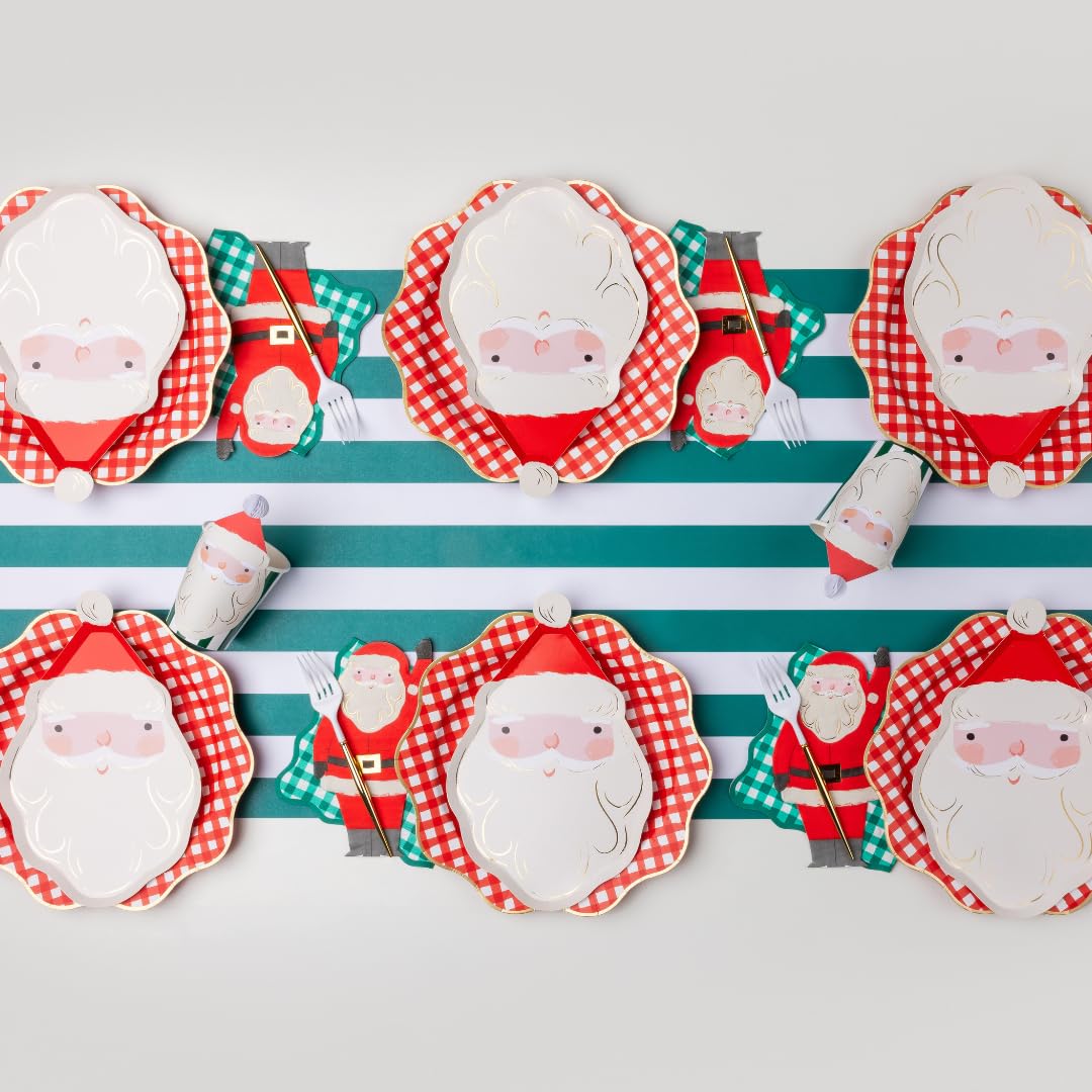 Bonjour Fête Green Gingham Paper Party Dinner Napkins | Premium Party Supplies | St. Patrick's Day, Father's Day Gatherings, & Christmas Parties | Pack of 20, 6.5" Folded