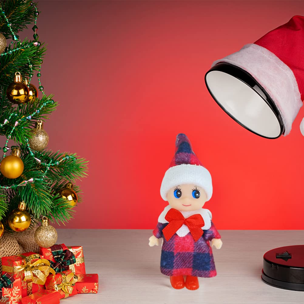 Phefop 4 Cute Christmas Mini Elf Dolls with Moveable Head, Arms, and Legs for Kids, Xmas Stocking Filler