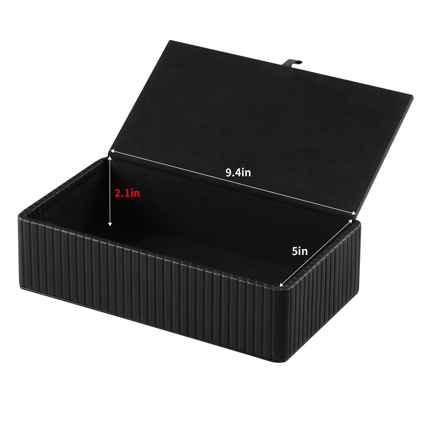 NICLNGSH PU Leather Short Tissue Box Cover Rectangle, Small Tissue Box Holder with Magnetic Closure, Decorative Rectangular Tissue Holder for Bathroom Car Office (Black)