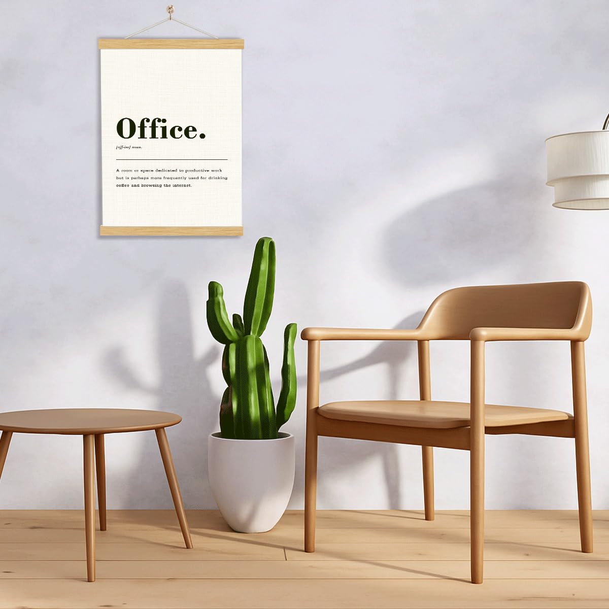 Office Definition Poster Hanger Frame, Wood Canvas Poster Hanging, Home Office Wall Art, Wall Canvas Posters Hanger, Home Decoration, workspace Decor