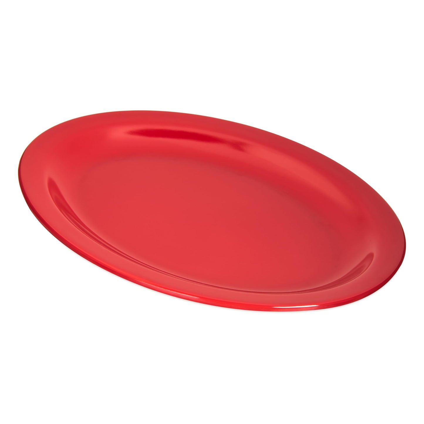 Carlisle FoodService Products Kingline Plastic Oval Platter Oval Tray for Home and Restaurant, Melamine, 12 x 9 Inches, Red