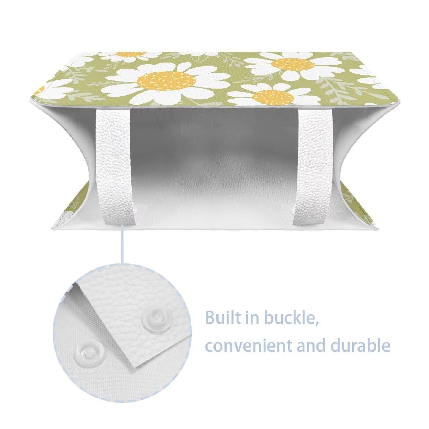 PJHEQOXE Flowers Pattern Tissue Box Cover Custom Tissue Box Cover Magic Sticker Pu Tissue Box Cover Rectangular for Home Coffee Table Decor Room Office Decor 9.7 x 5.2 X 5.12 Inch (Green)