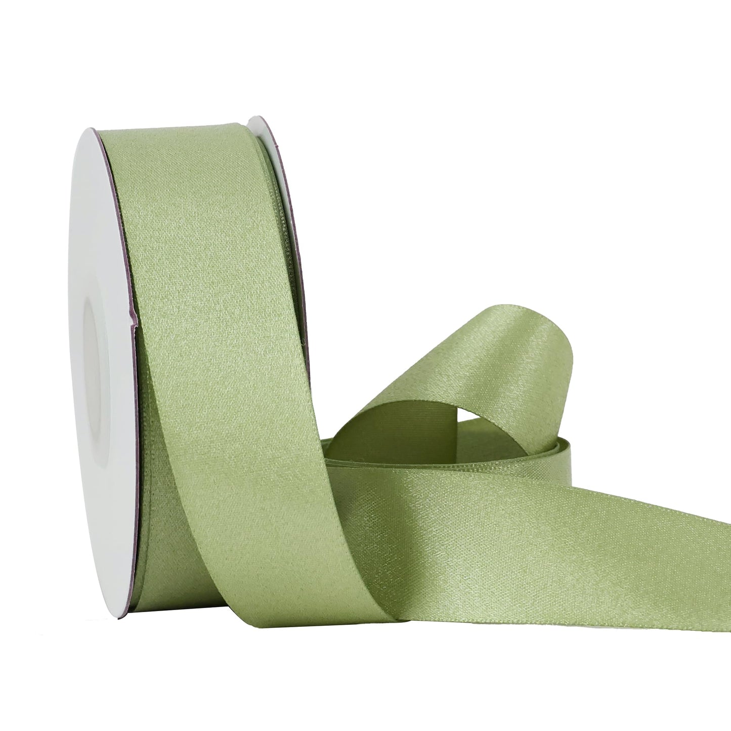 HUIHUANG Moss Green Satin Ribbon - 1 inch Luxury Shimmer, Extra Density, Dusty Sage for Gift Wrapping, Crafts, Bows, Flower Bouquets, Holiday Decor, Bridal Showers - 20 Yards