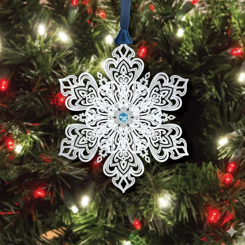 Beacon Design ChemArt Dazzling Blue Rhinestone Snowflake Hanging Ornament
