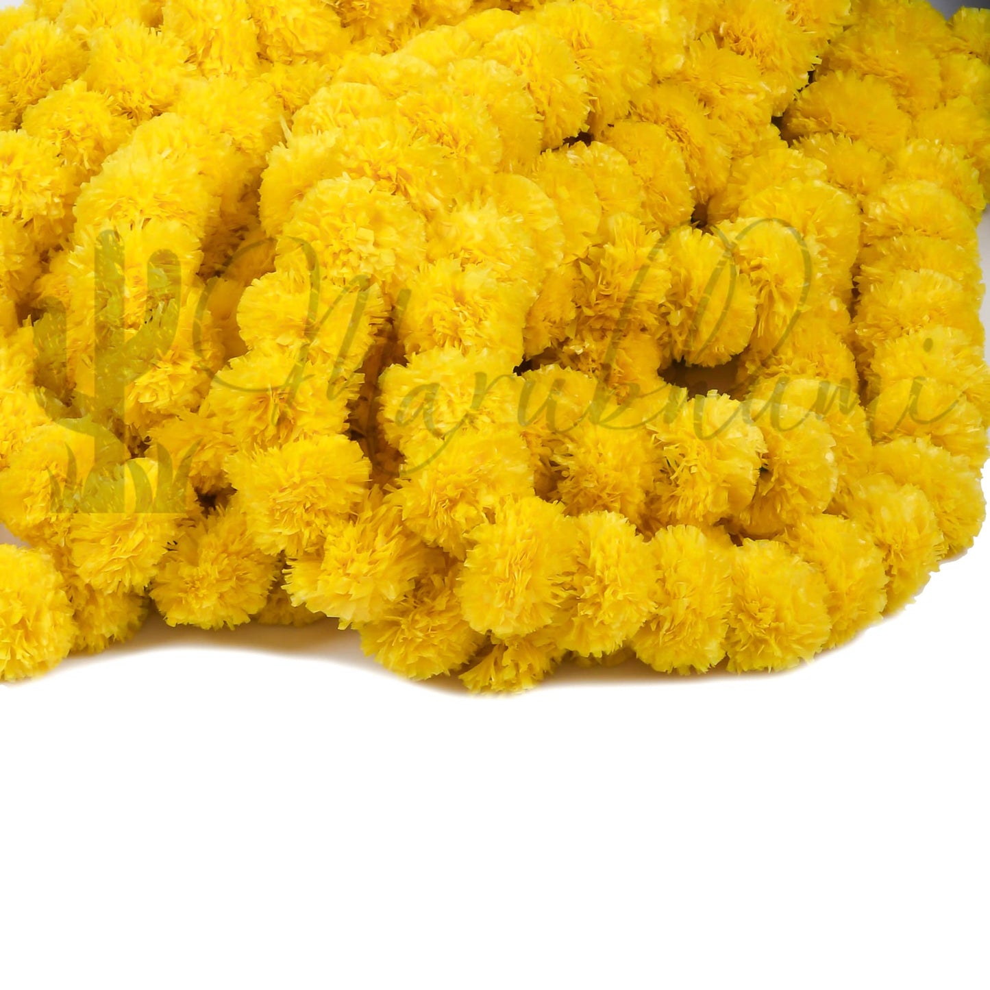 Marubhumi 5 PC - 5 feet Artificial Marigold Flower Garland – Long Strands for Diwali, Wedding & Festive Decoration – Traditional Indian Home Decor