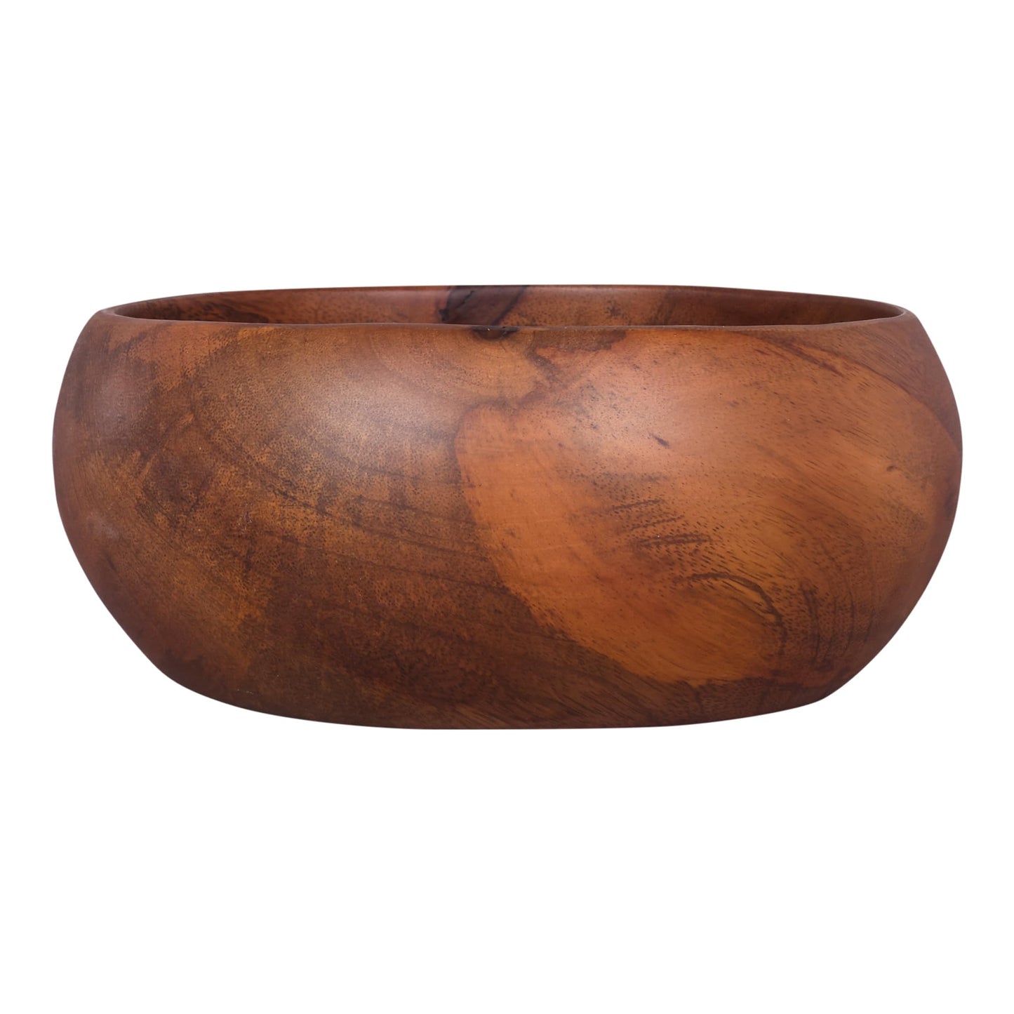 GoCraft Wooden Bowl with Matte Finish – Handcrafted Mango Wood Serving Bowl for Salads, Snacks & Décor – Rustic & Minimalist Kitchenware