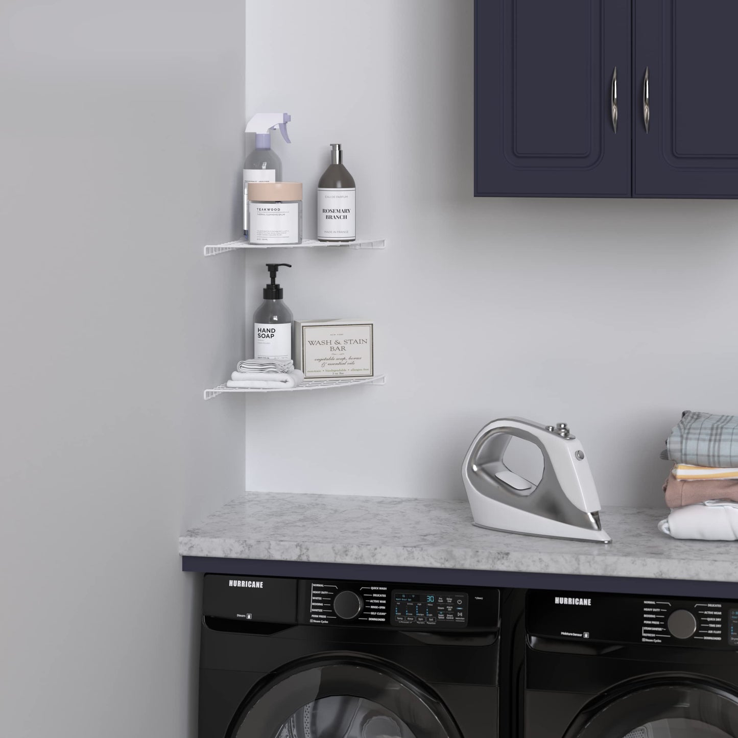 ClosetMaid Corner Shelf Organizer, Wall Mount Hanging Corner Shelves, Durable Steel, White, 8282