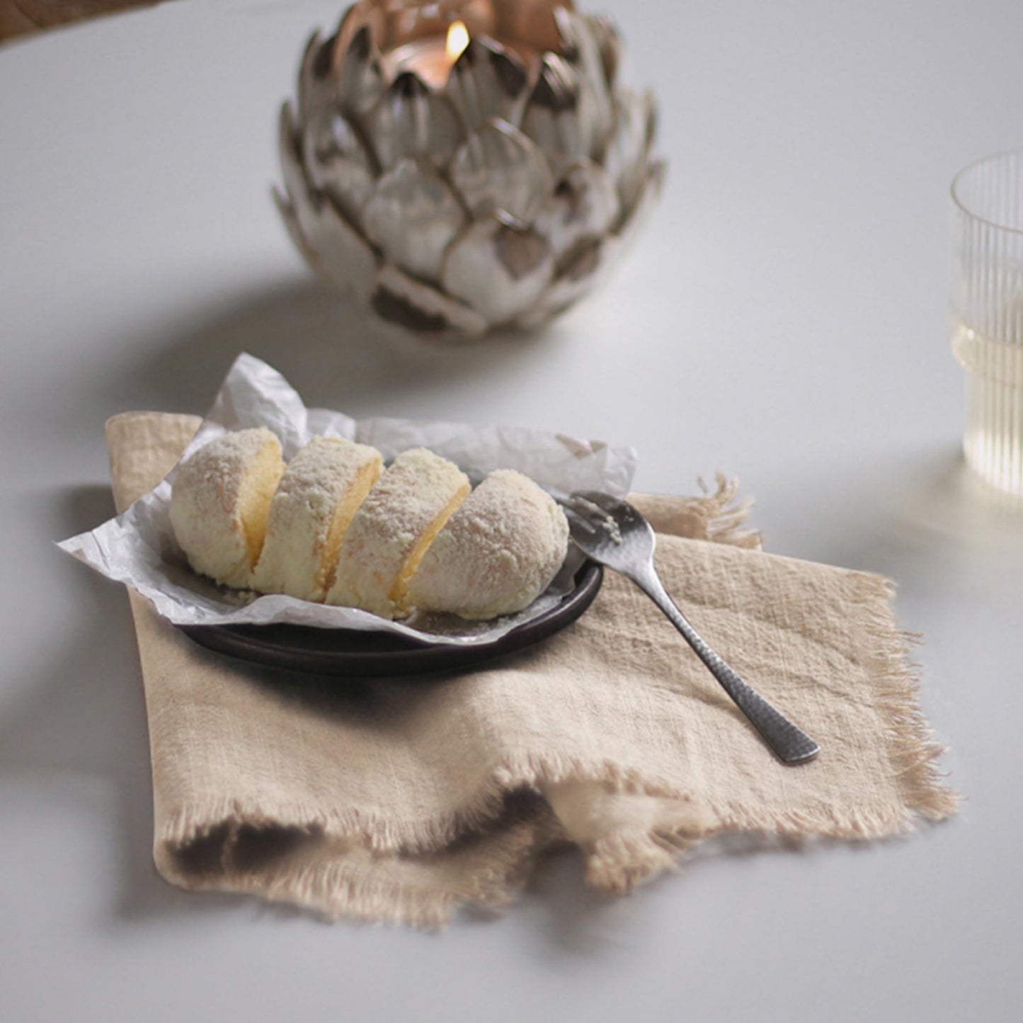 Ayuzawa Handmade Cloth Napkins 100% Cotton Napkins with Fringe,Delicate Handmade Cloth Napkins for Dinners, Parties, Weddings and More,18 x 18 Inch Set of 4 - Beige
