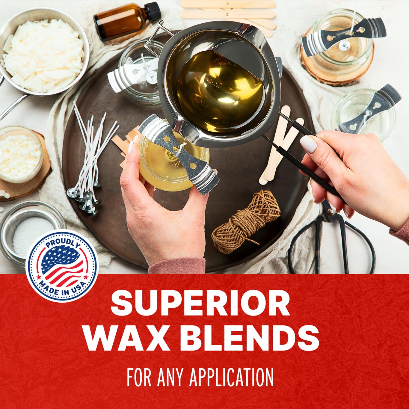 Blended Waxes, Inc. Paraffin Wax Blocks, Household Paraffin Wax for Candle Making, Canning, Waterproofing, Metal Preservation, and a Variety of Other Applications, 1lb Blocks - Pack of 2