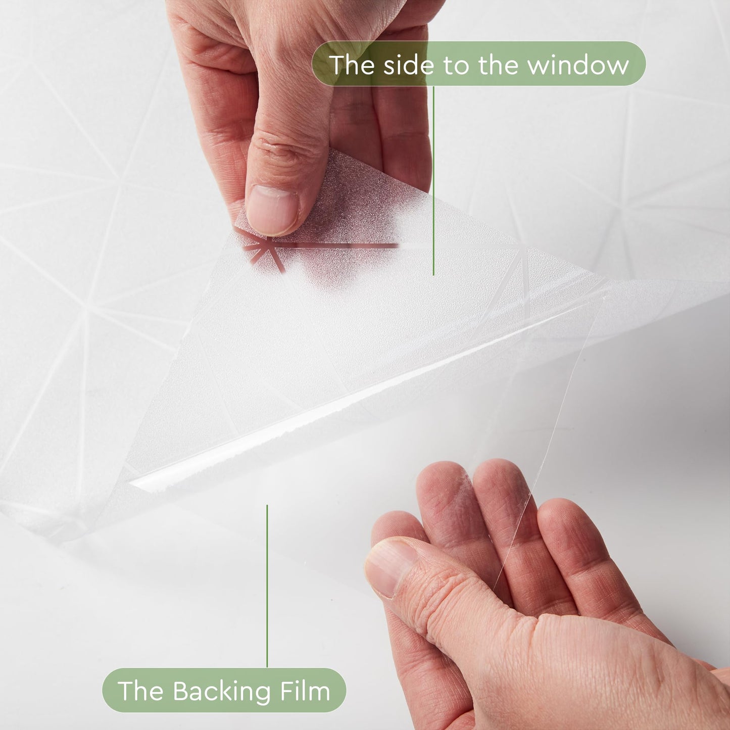 NINETREX Window Privacy Film Frosted Glass Window Clings Decorative Coverings Non-Adhesive Sun Blocking Stickers for Home Office Garage,17.5 x 78.7Inches