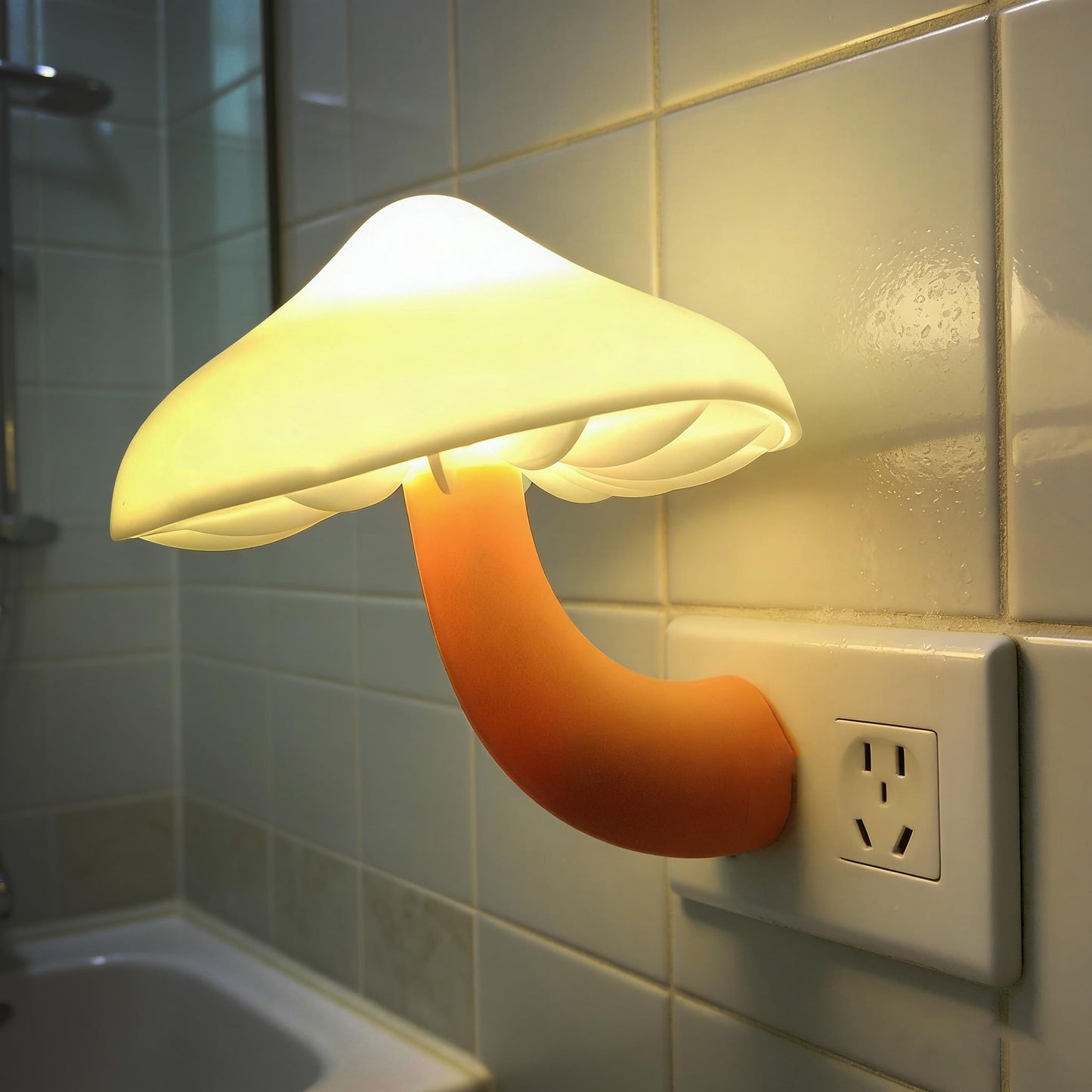 AUSAYE Sensor LED Night Light Plug in Wall Lamp, Energy Saving NightLight Cute Mushroom Night Lights for Adults Kids Bedroom,Bathroom,Toilet, Stairs, Kitchen,Hallway Corridor Warm White