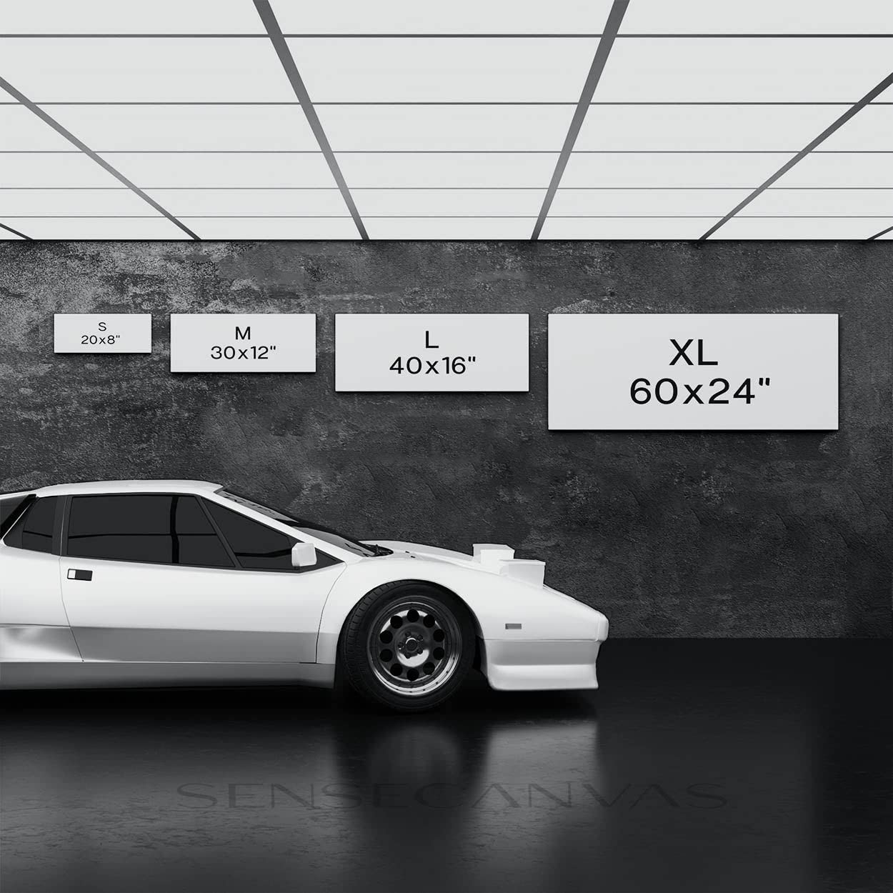 Sense Canvas Desert Landscape Watercolor 1 Canvas Art - Home Decor Wall Art Print Poster Painting Large 40x16 / 0.75"