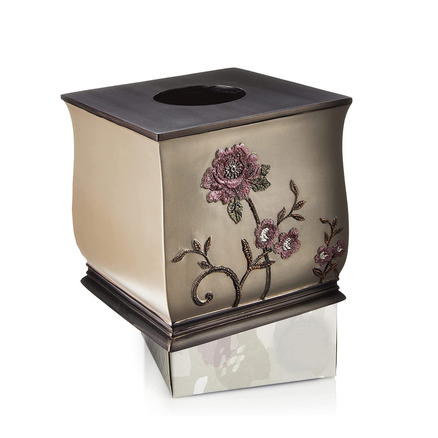 Resin Tissue Box Cover for Modern Home Decor - Minimalist Square Tissue Box Holder for Guest Room, Bedroom, Bathroom, Tabletop & Office - Durable and Aesthetic Tissue Holder, Larrisa