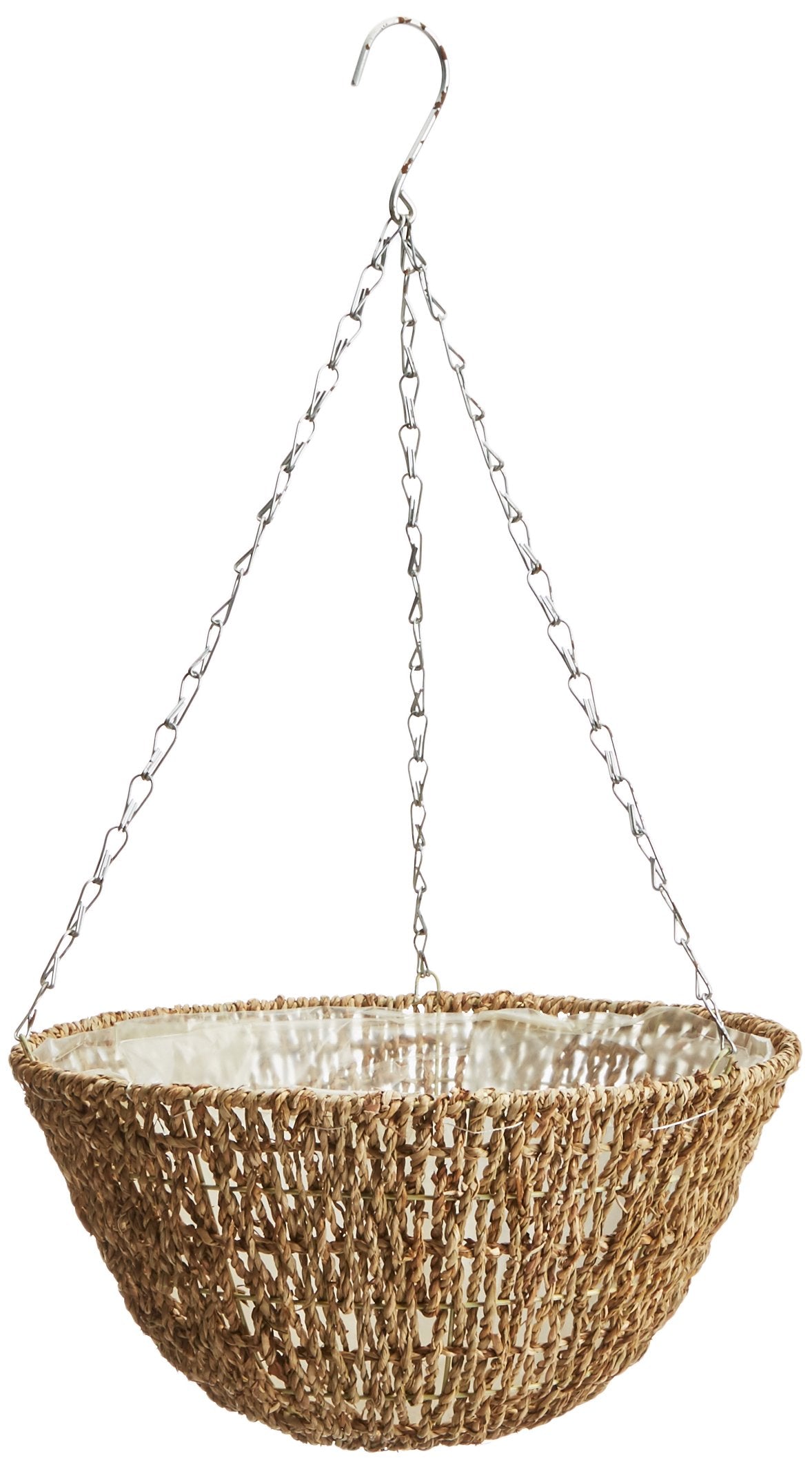 Gardman R490 Woven Rope Hanging Basket, 14" Diameter, Brown