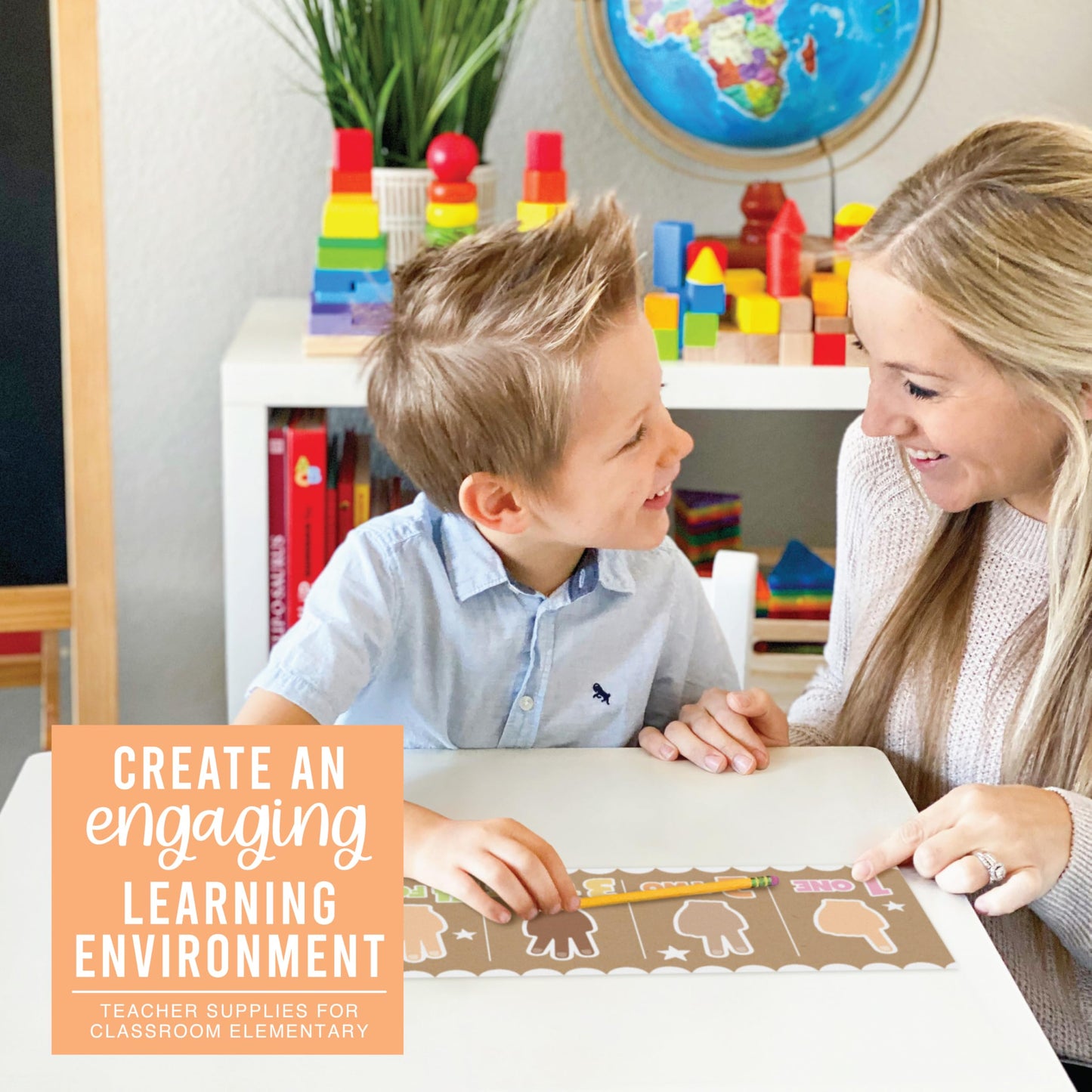 Hadley Designs Alphabet for Classroom Wall Decor - ABC Posters for Classroom Wall Chart Preschool & Kindergarten, ABC Letters & Number Line Elementary Must Haves, Kraft Daycare & Homeschool Essentials