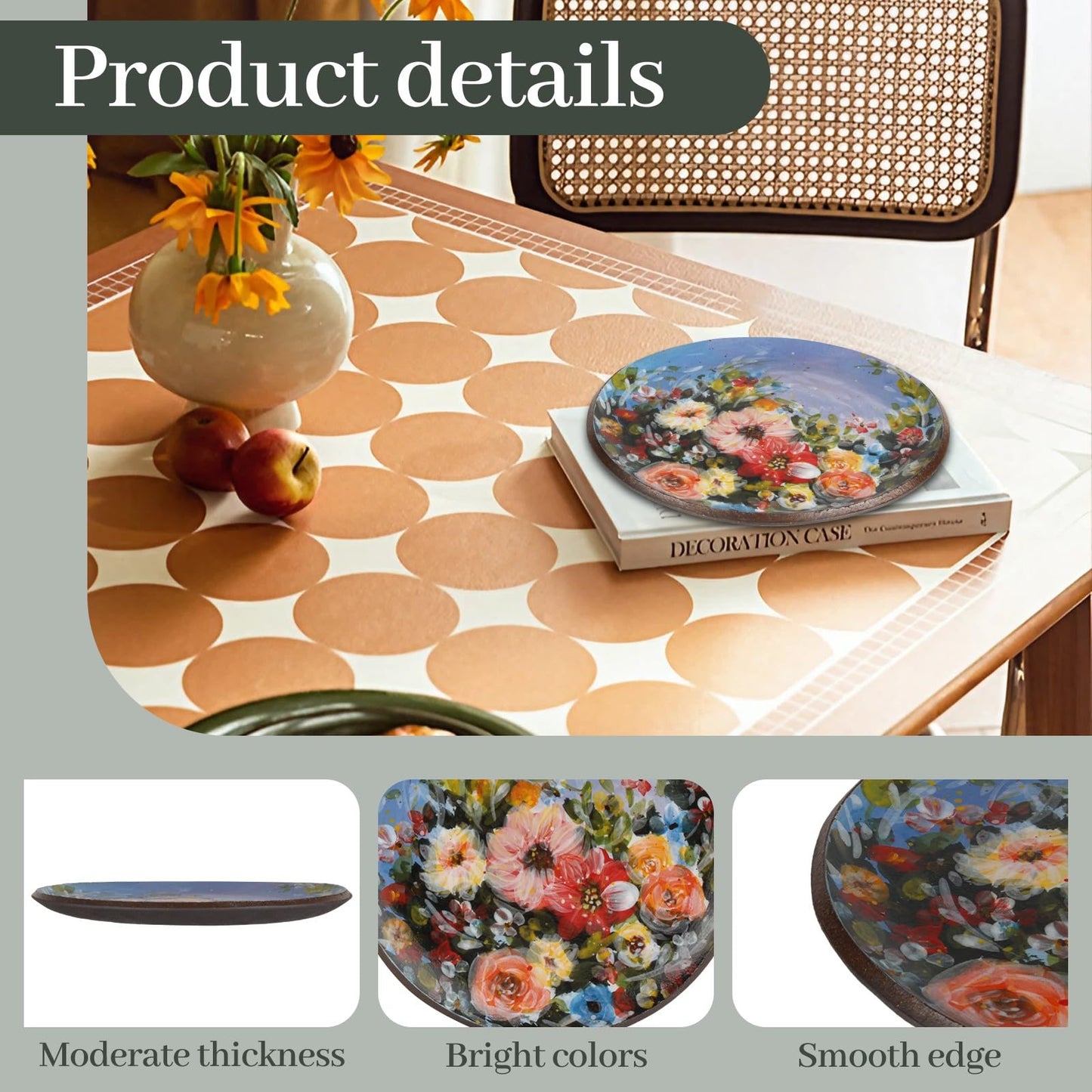 NJYYSYXB Handcrafted Ceramic Oil Painting Plate Functional Art Dinner Plate, Suitable for Tableware and Wall Decoration Dinner Plate That Can Be Safely Used In Dishwashers And Microwave Ovens