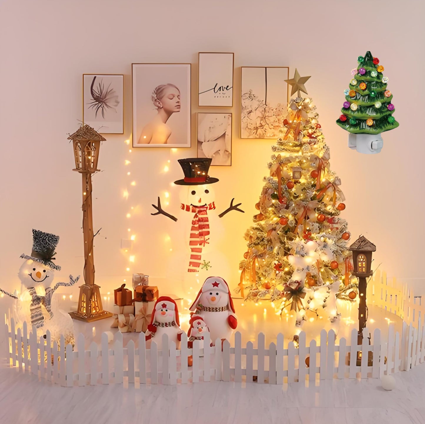 Christmas Tree NightLight, Plug in Christmas Tree with Lights Christmas Decor, Christmas Decorations Indoor Accessories