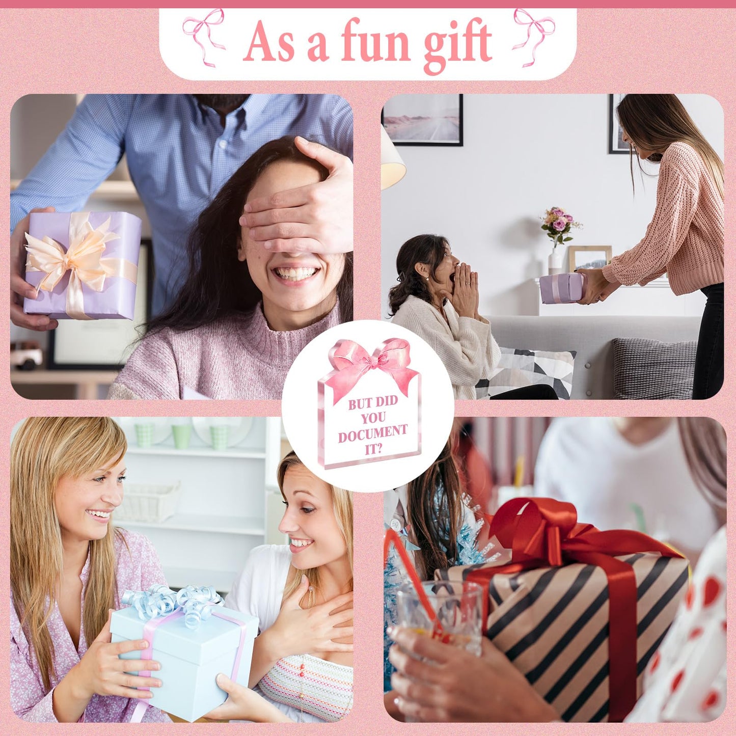 Pigort Pink Office Decor for Women - But Did You Document It -Funny Office Desk Decoration Gift for Colleague Boss Friend Teacher Coach Family 5.1x5.5inch