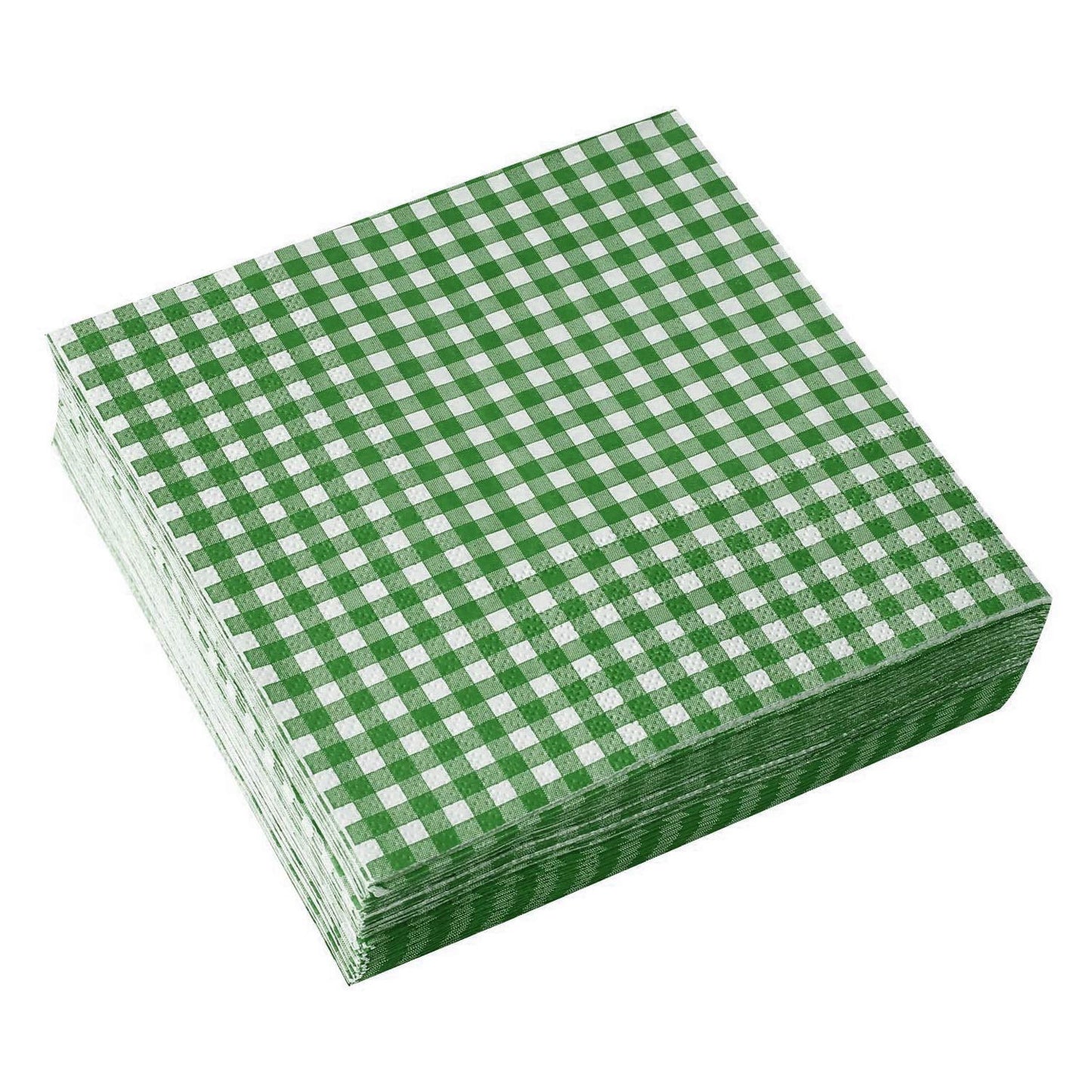 Gatherfun Disposable Napkins Paper, Green Plaid for Saint Patrick's Day Party (3-Ply, pack of 50)