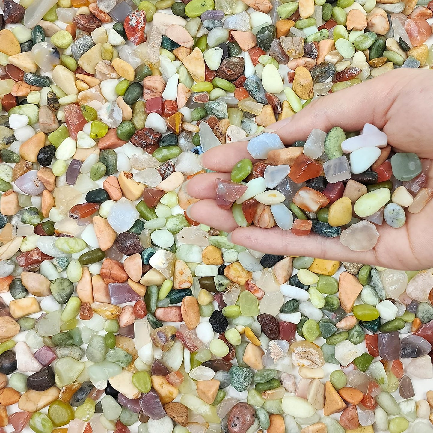 FANTIAN Succulent Rocks, 3/8 Inch Polished Pebbles for Indoor Plants, Decorative River Rocks for Plants Indoor, Vase Fillers, Cactus Planters, Bird Bath, Fountain, Outdoor Garden Landscaping