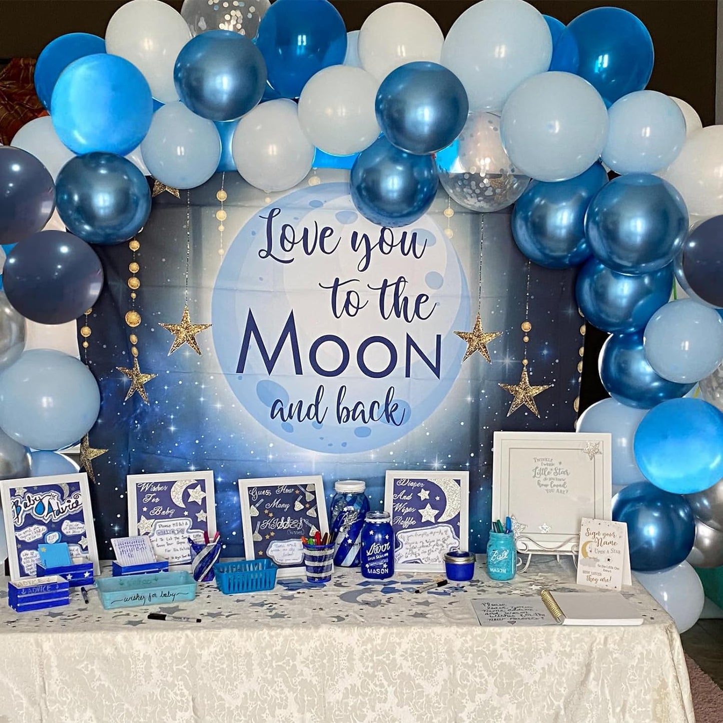 Blue Balloons Metallic Blue Balloon, 60Pcs 12Inch Chrome Blue Balloons Kit Macaron Light Pearl Navy Blue Latex Balloons for Birthday Wedding Party Decoration