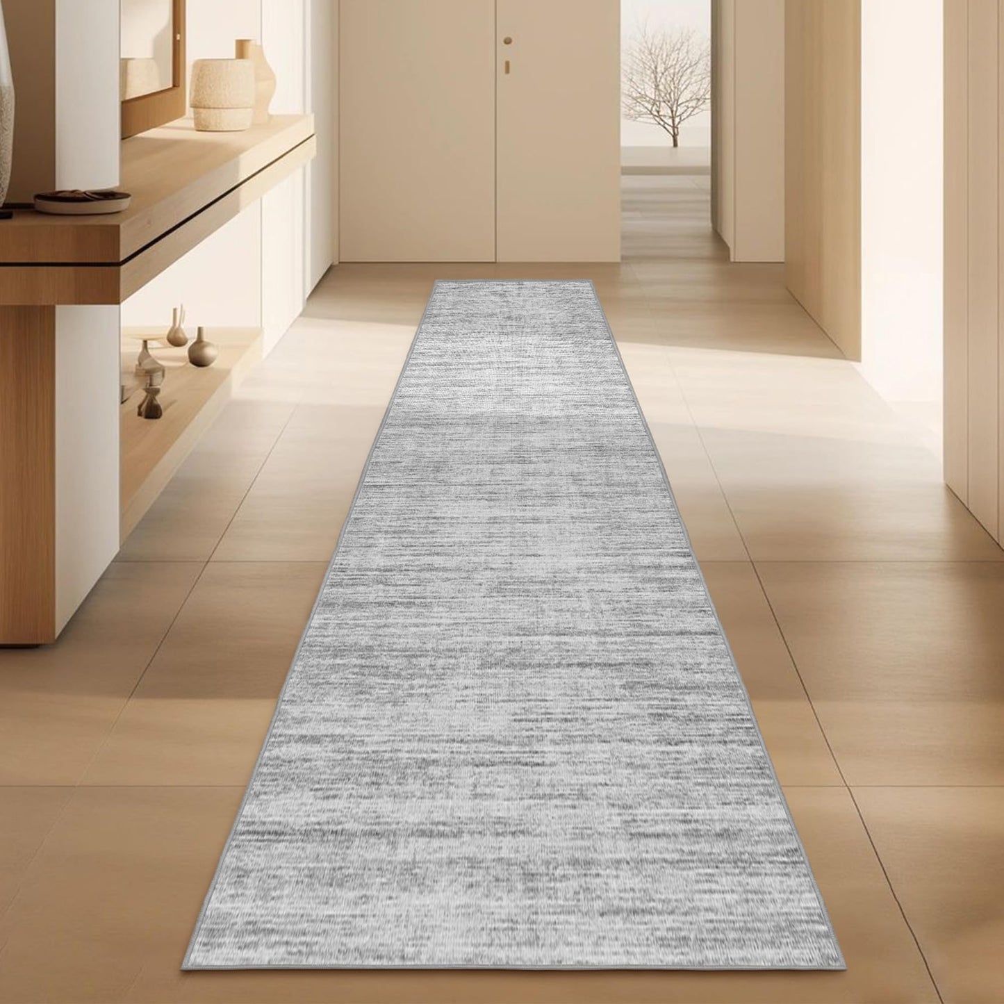 Runners for Hallways 2x8 Kitchen Runner Rugs,Modern Abstract Rug Runners for Entryway,Stain Resistant Washable Runner Rug Non-Slip 8ft Carpet Rug for Bedroom Living Laundry Room(Grey,2'x8')