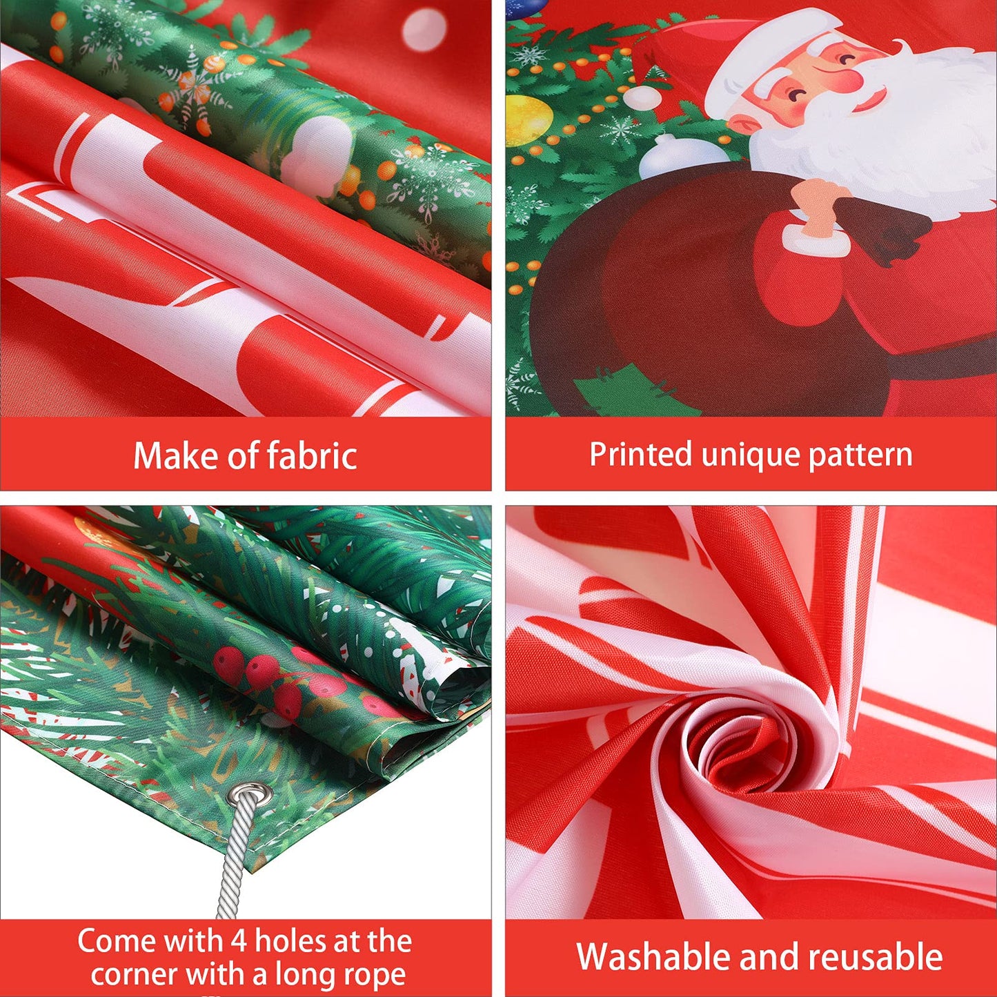 Merry Christmas Backdrop for Photography Banner Large Snow Wonderland Backdrop Winter Snowman Scene Xmas Santa Tree Background for Outdoor Indoor Christmas Decorations Party Gifts, 72.8 x 43.3 Inch