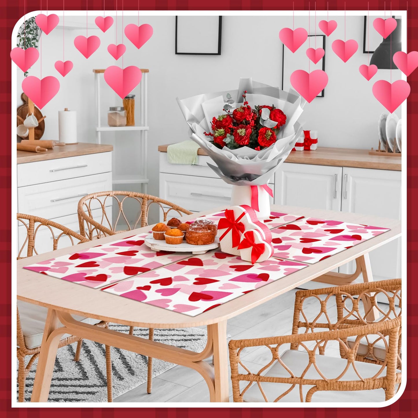 CHENGU 8 Pcs Spring Seasonal Holiday Placemats 12x18 Inch Plastic Spring Tulip Flower Table Mats for Party Home Dining