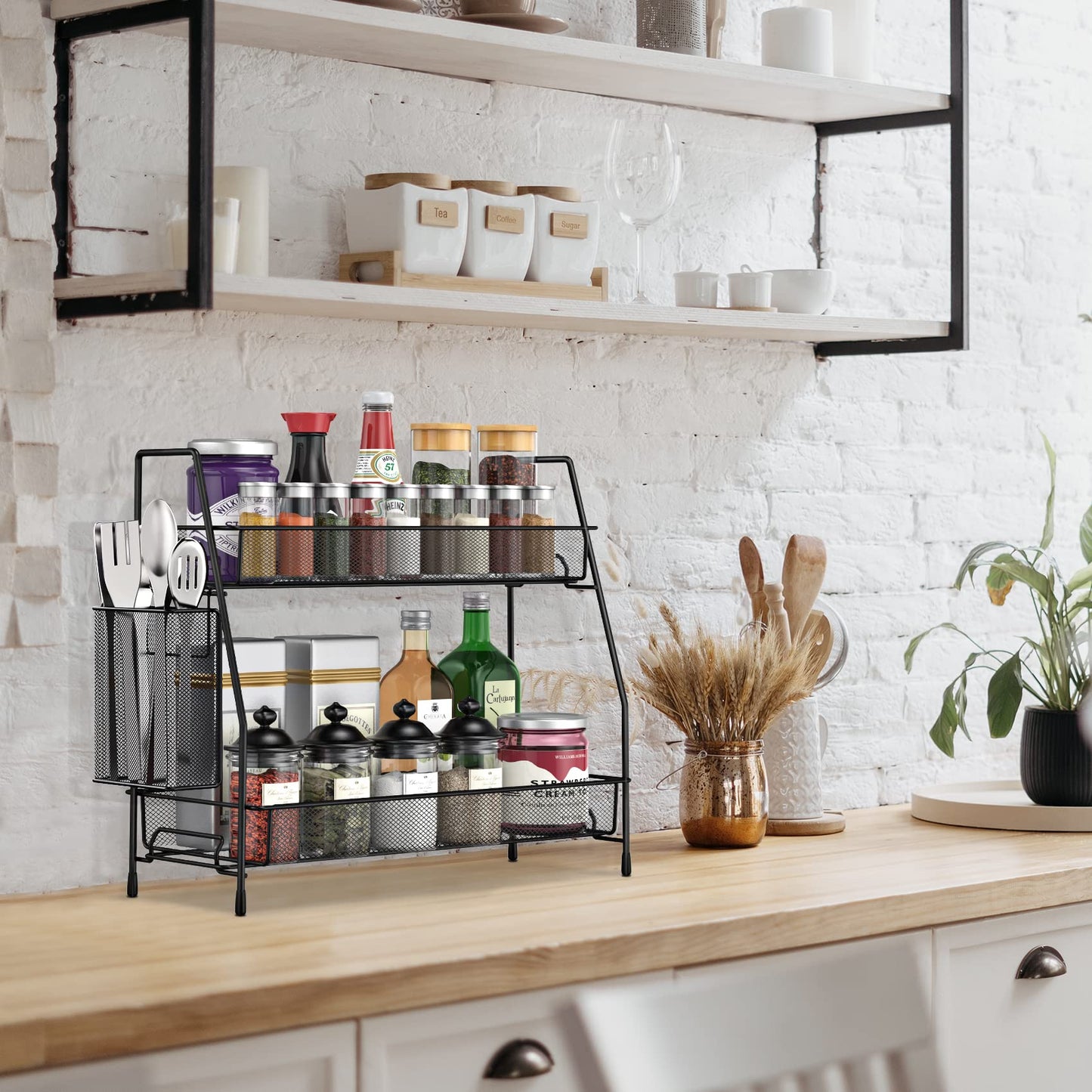 SPISPI Bathroom Organizer Countertop, Spice Rack Organizer for Cabinet,Bathroom Counter Organizer, Kitchen Countertop Organizer