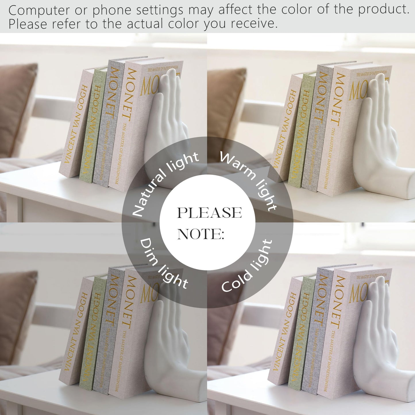 Hiwhy Decorative Book Storage Box Set of 2, Stylish Decorative Books, Linen Faux Book Storage Box for Bookshelf, Coffee Tables, Home Decor, Beige