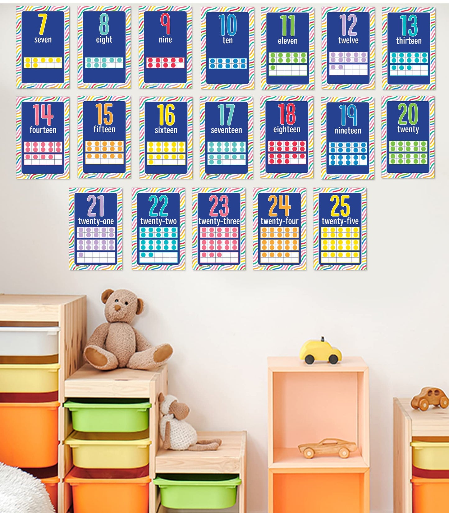 Carson Dellosa 26-Piece Number Charts, 8.5" x 11" Math Posters, 0-25 Mathematics Wall Decor for Bulletin Board, Classroom, Office Decorations, Teacher Supplies