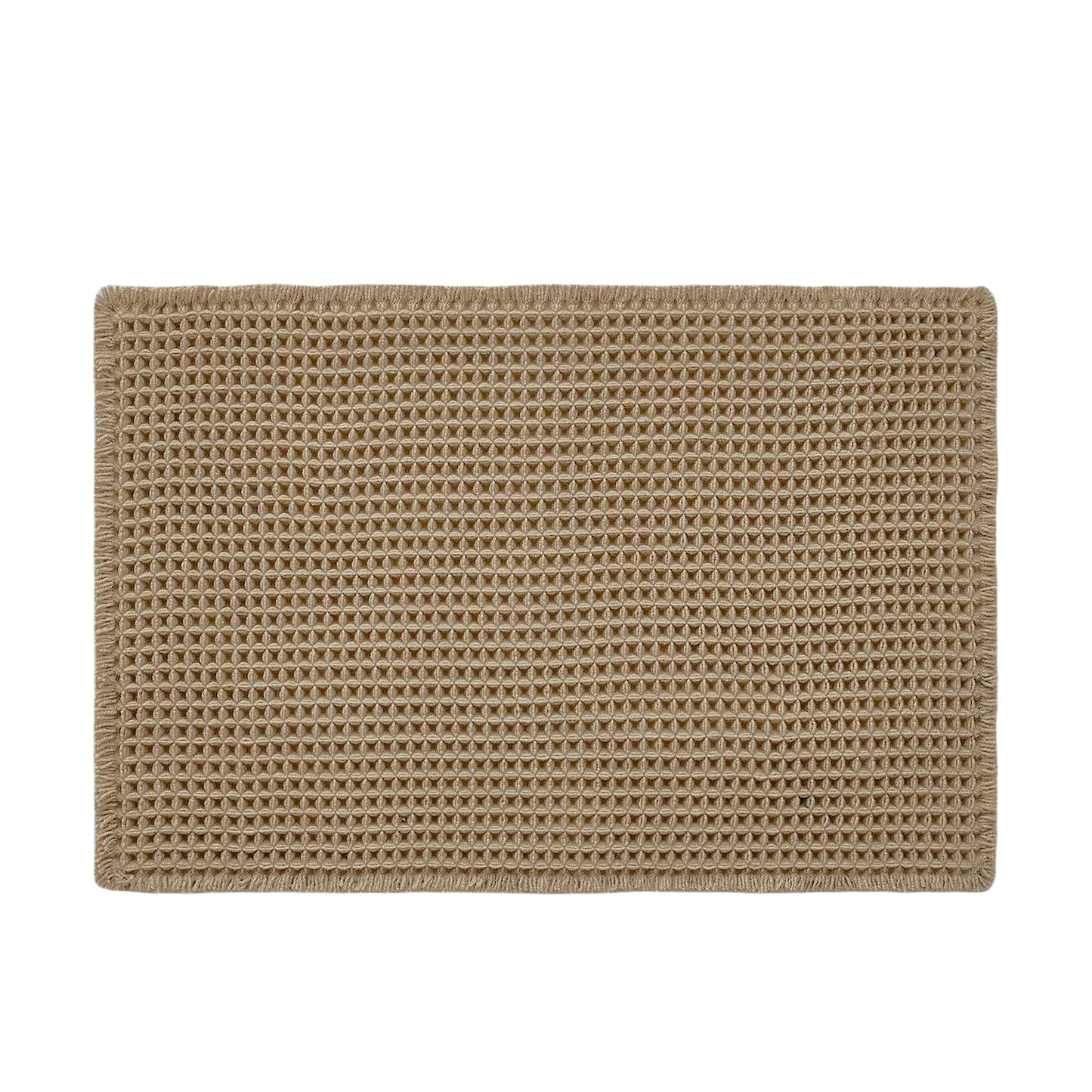 TYUU Waffle Bath Mat, Boho Bathroom Rugs Non Slip Washable Super Absorbent Quick Dry Farmhouse Bathroom Decor, 30"x20" Khaki