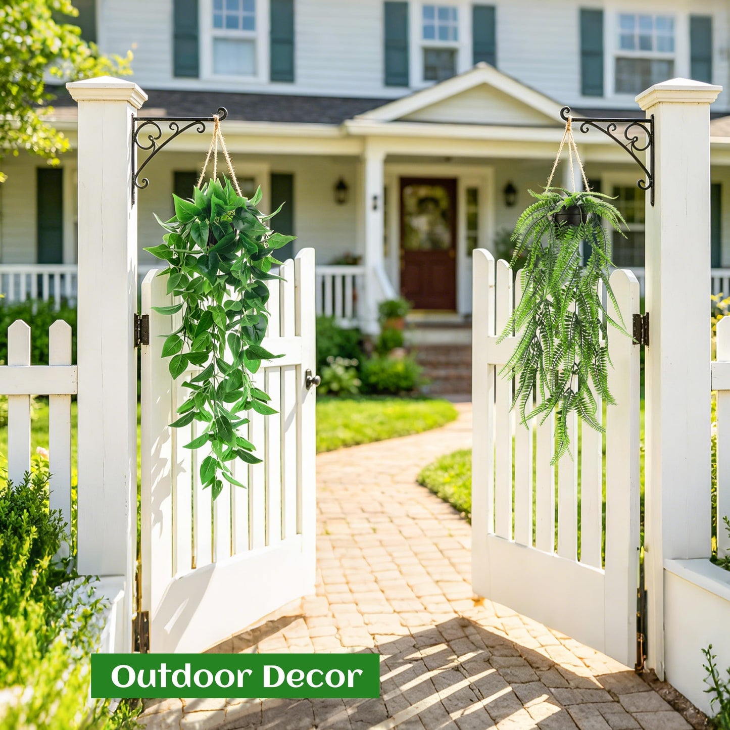 Der Rose 4Pcs Fake Plants Hanging Artificial Ivy Vine Faux Eucalyptus Hanging Plants, Boston Fern, String of Pearls for Living Room Aesthetic Bedroom Boho Kitche Wall Shelf Indoor Outdoor Decor