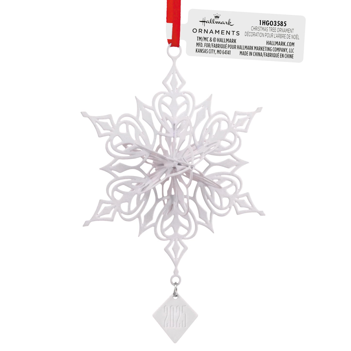 Hallmark Dimensional Snowflake 2025 Christmas Ornament, Metal, Snowflake Gifts