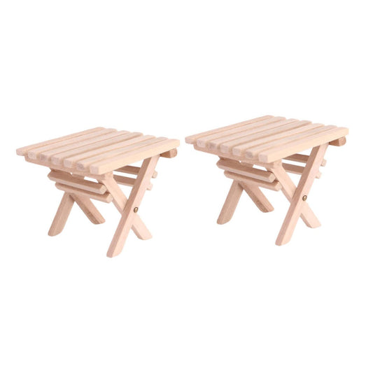 OFFIGAM 2pcs Decorative Mini Wooden Table Models for Dollhouse and Home Decor Unique House Adornment Realistic Detail for Bedroom and Living Room for Miniature Displays