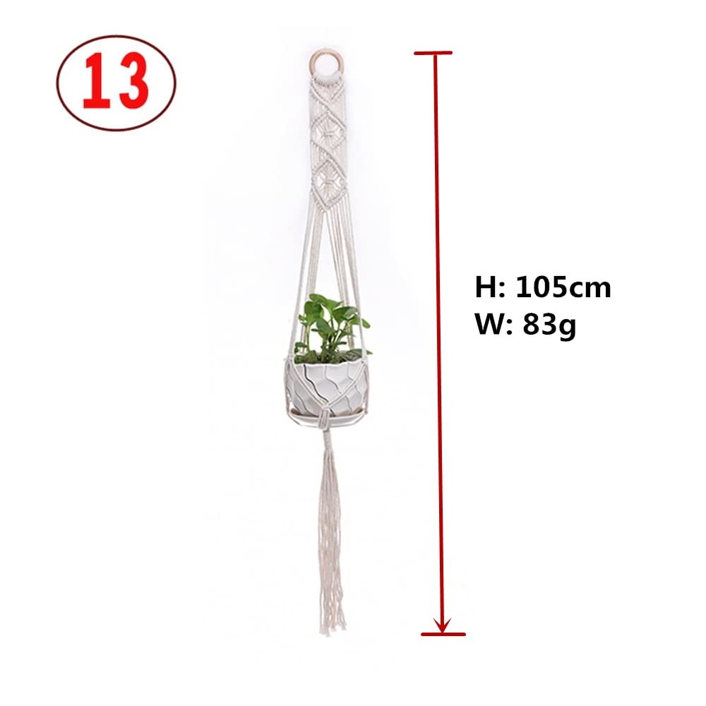 AroudightElive Plant Holder Basket Handmade Macrame Plant Hanger Flower Pot for wall Decoration countyard Garden Knotted Lifting(13)