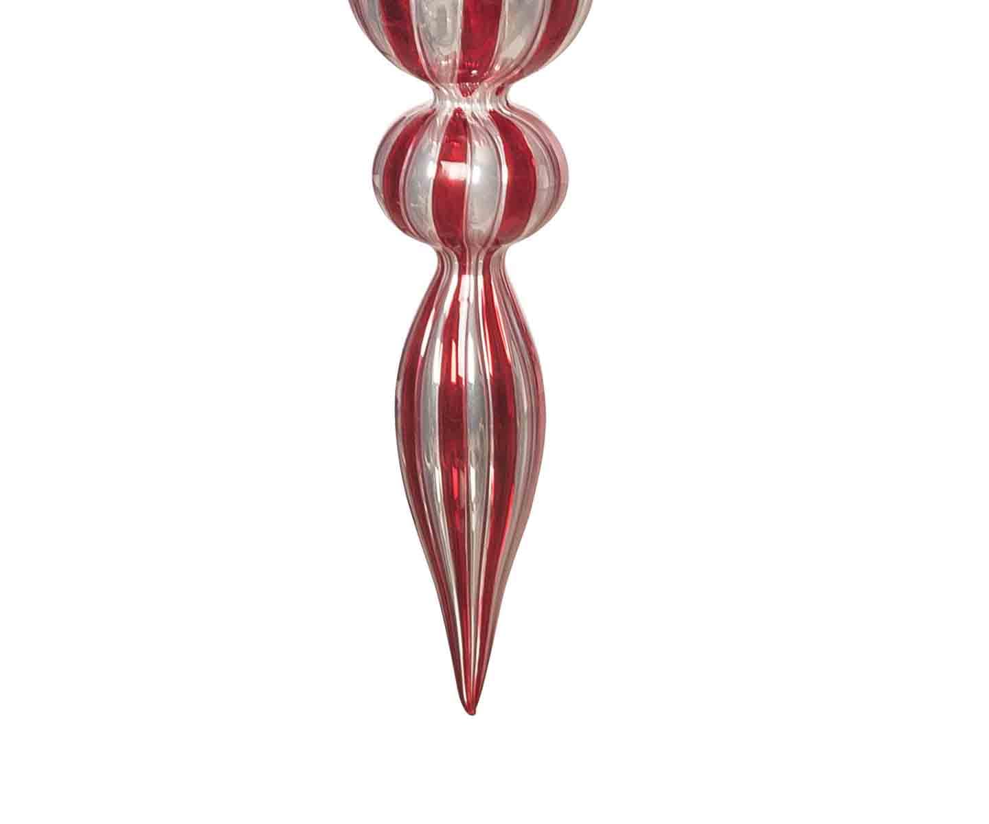 Gallerie II Red & White Vintage Bauble Ornament Red