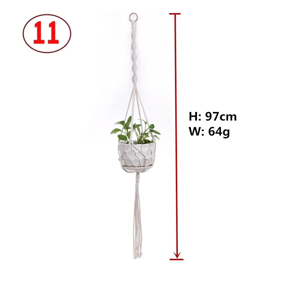 AroudightElive Plant Holder Basket Handmade Macrame Plant Hanger Flower Pot for wall Decoration countyard Garden Knotted Lifting(11)