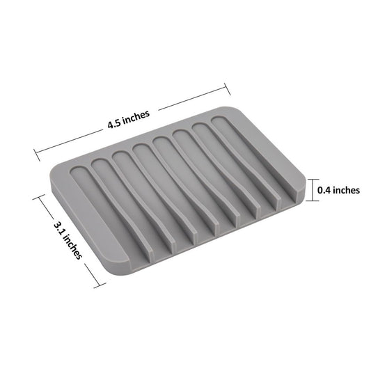 Mcyye Self Draining Soap Dishes, Premium Silicone Soap Holder & Saver for Shower, Bathroom, Kitchen, Bath Tub, Razor, Sponges, Drains Water Very Well, Can Extend Soap Life, Easy Clean