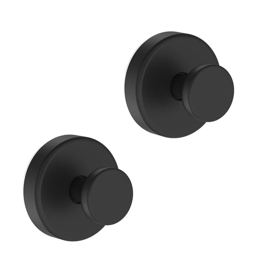 Bntuk Suction Cup Hooks for Door Wreaths, Vacuum Suction Wreath Hanger for Front Door Window Glass, Bath Robe Looafh Shower Hooks for Inside Shower - 2 Pack, Black