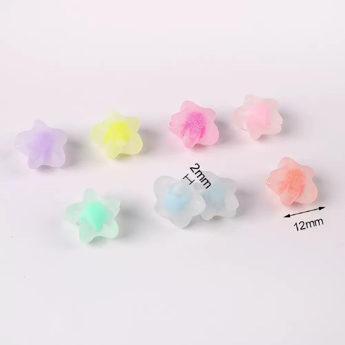 MoMolly 200 Pcs Beads for Crafts with Holes Pony Frosted Acrylic Filler Spacer Beads Bulk Star Shape for DIY Crafts Decoration and Jewelry Making