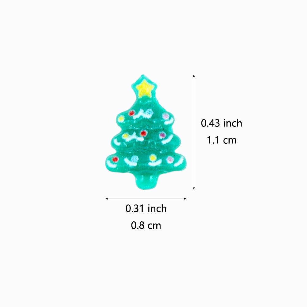 SaktopDeco 200 PCS Miniature Resin Christmas Tree Flatback Holiday Embellishments for Festival Scrapbooks Accessories