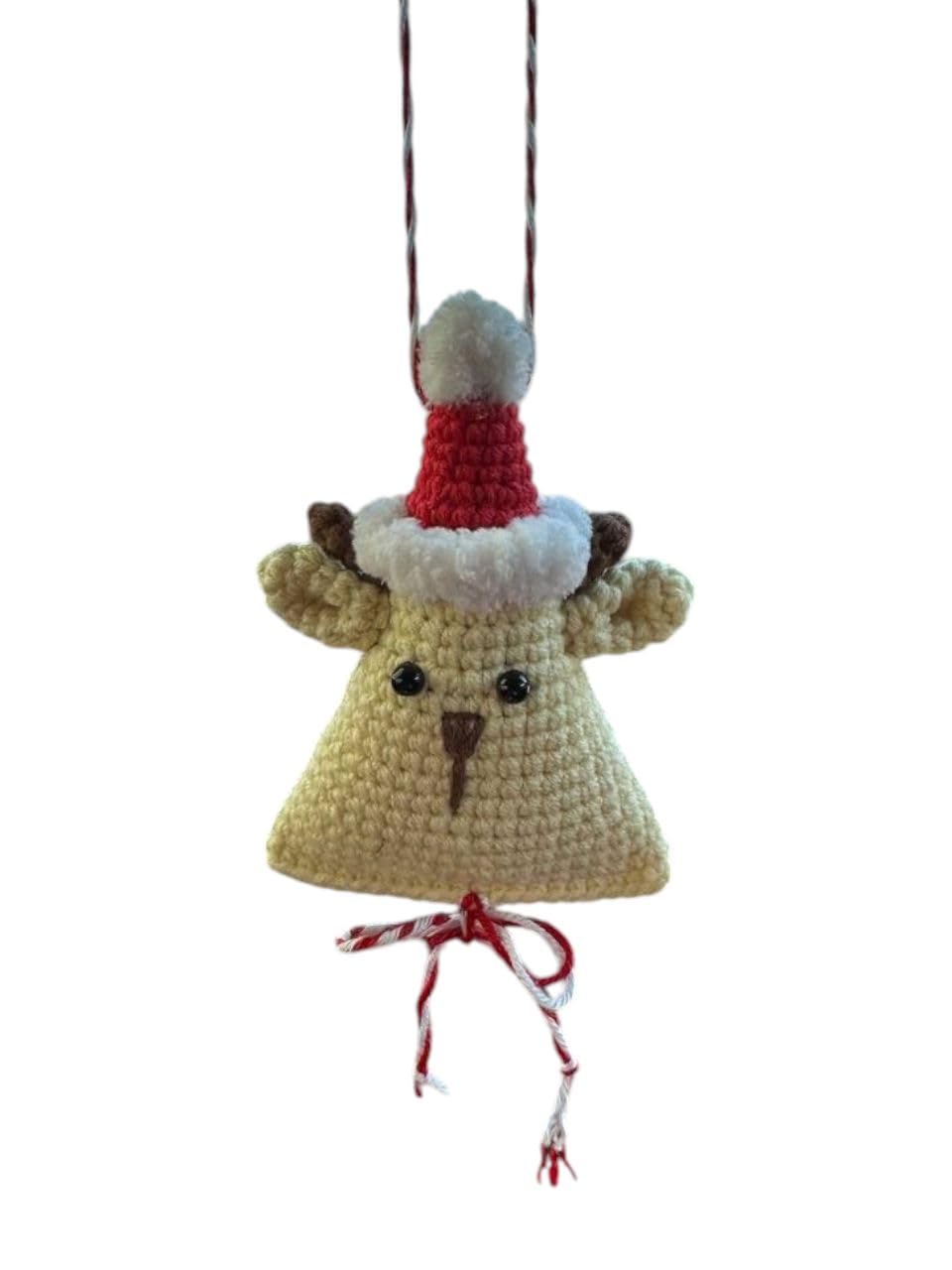 Crochet Christmas Hanging, Macrame Tree Ornaments, Holiday Season Decorations, Handmade Ideas, Knitted New Year Accessories, Macrame Holiday Decor (Deer)