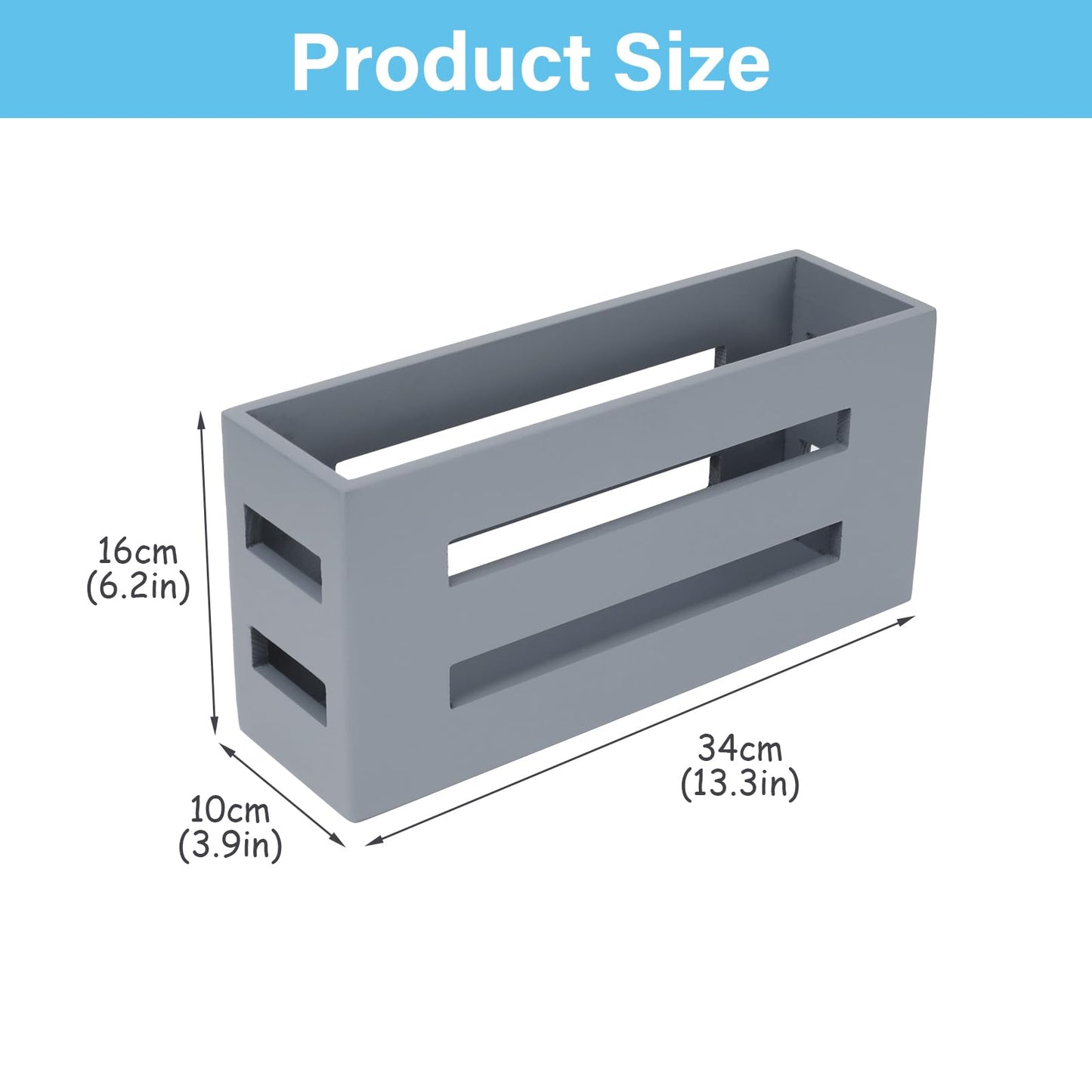 Qinpufu Magazine File Holder, Standing Wooden Magazine Rack, Desk Folder Organizer for Office & Bathroom-Gray