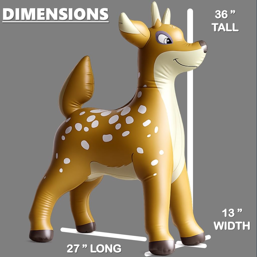 Jet Creations 36" Inflatable Christmas Deer – Large Blow-Up Reindeer Toy, Party Decoration, Birthday Prop, Holiday Yard Décor